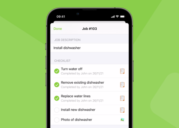 ServiceM8 checklist and email notification for completed job